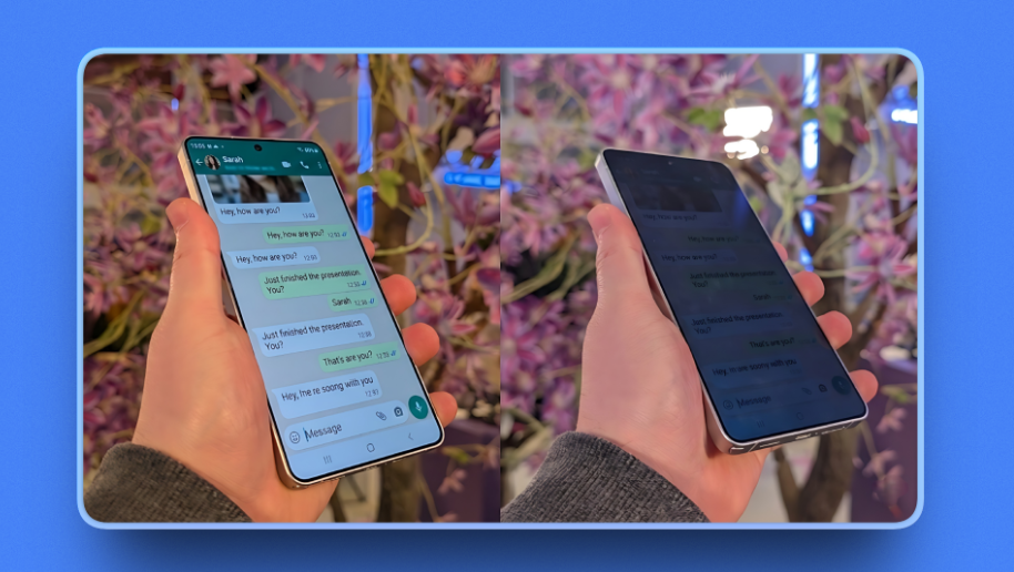 Privacy Display is a simple screen dimming tool that helps reduce screen visibility when you tilt your device.