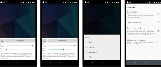Simple and small app to boost your speaker or headphone sound volume. Useful for movies, audio books and music.